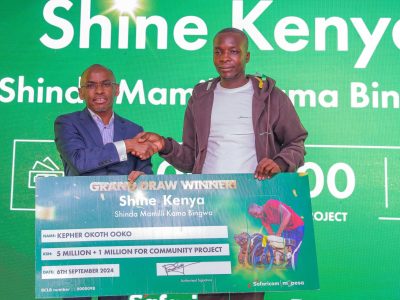 24-Year-Old Kepher Okoth wins KES 5 million in the Shine Kenya Shinda Mamilii Kama Bingwa Campaign