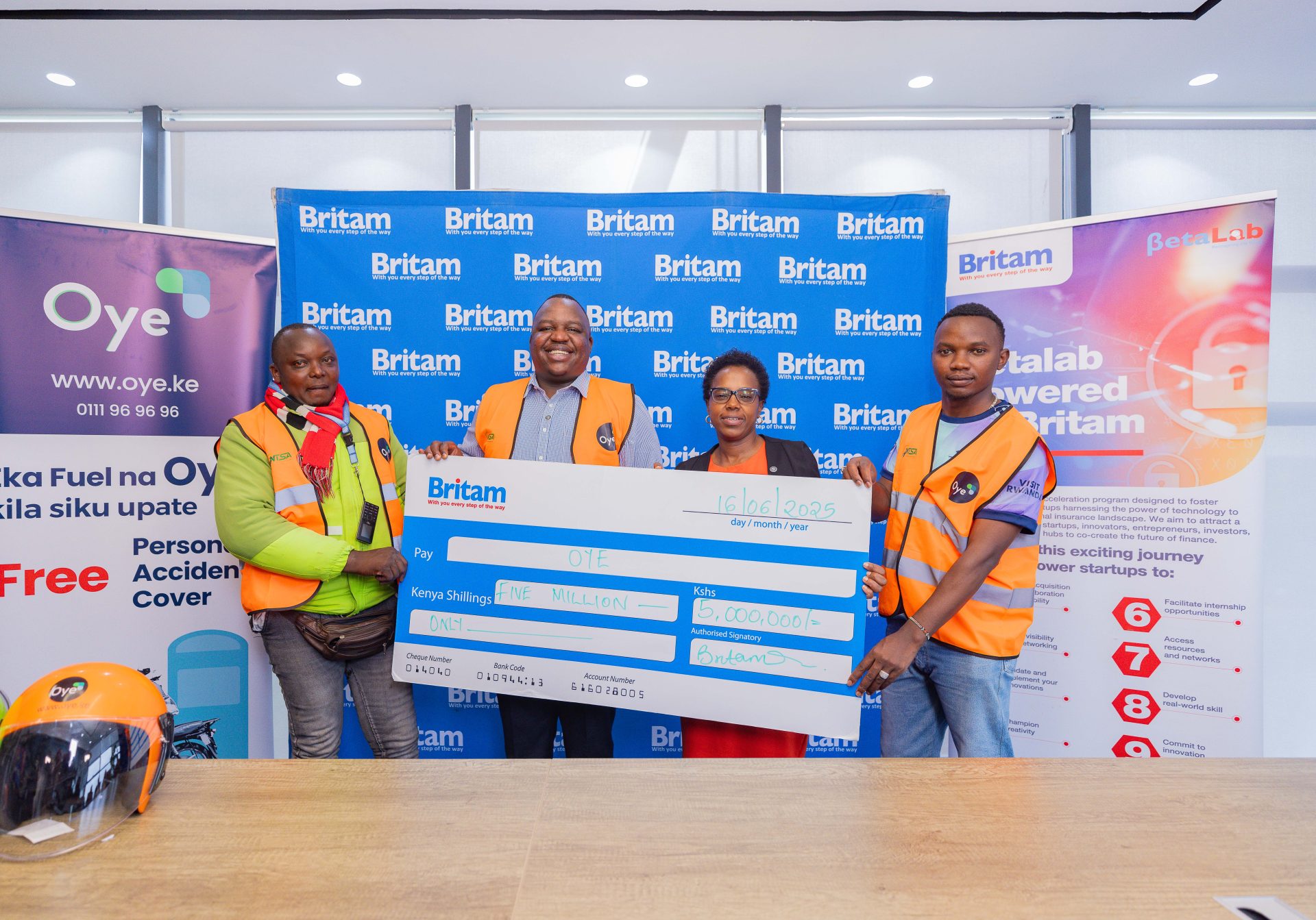 Britam’s BetaLab Invests in Oye to Support Boda Boda Rider