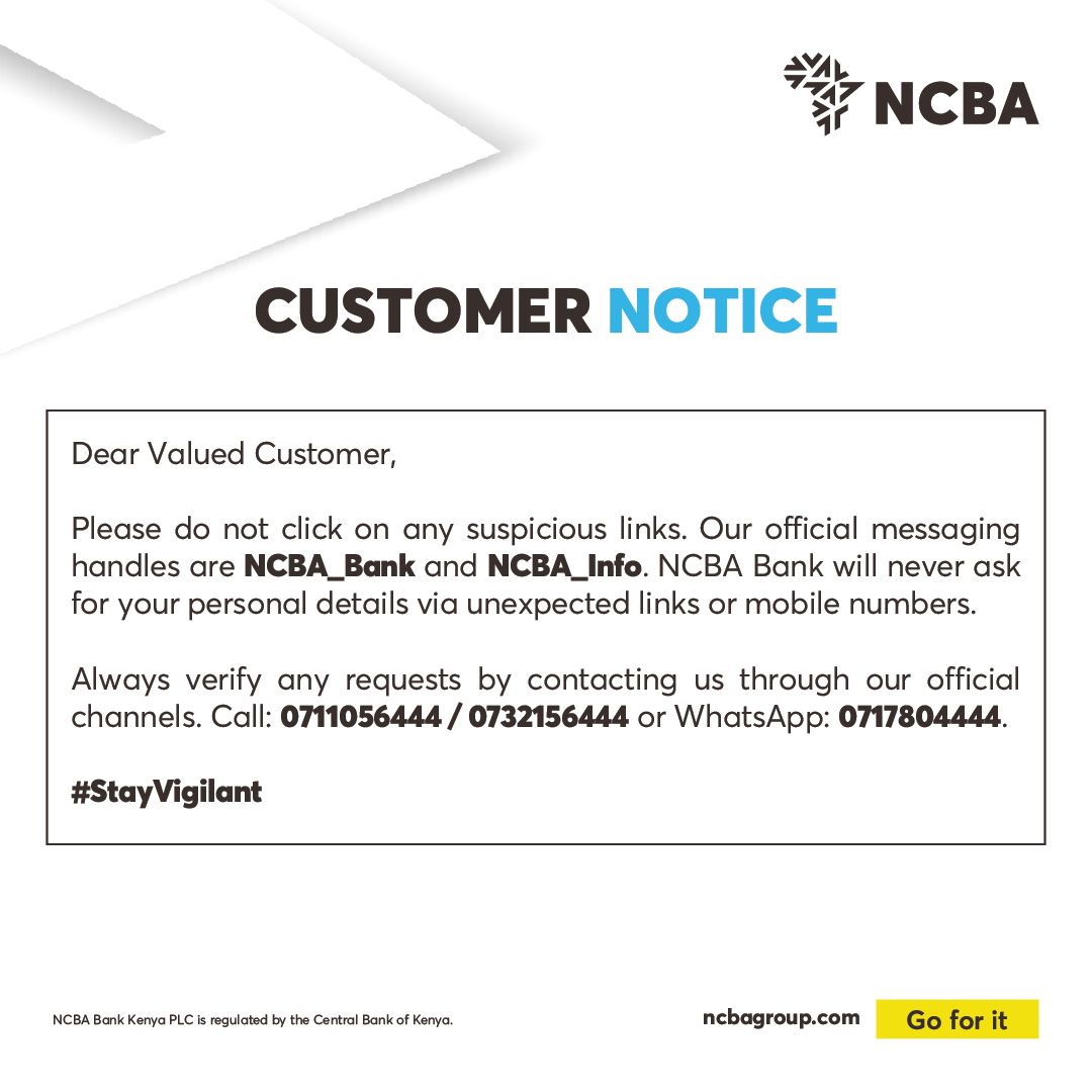 Fraud Alert:  NCBA Warns of Banking Scammers